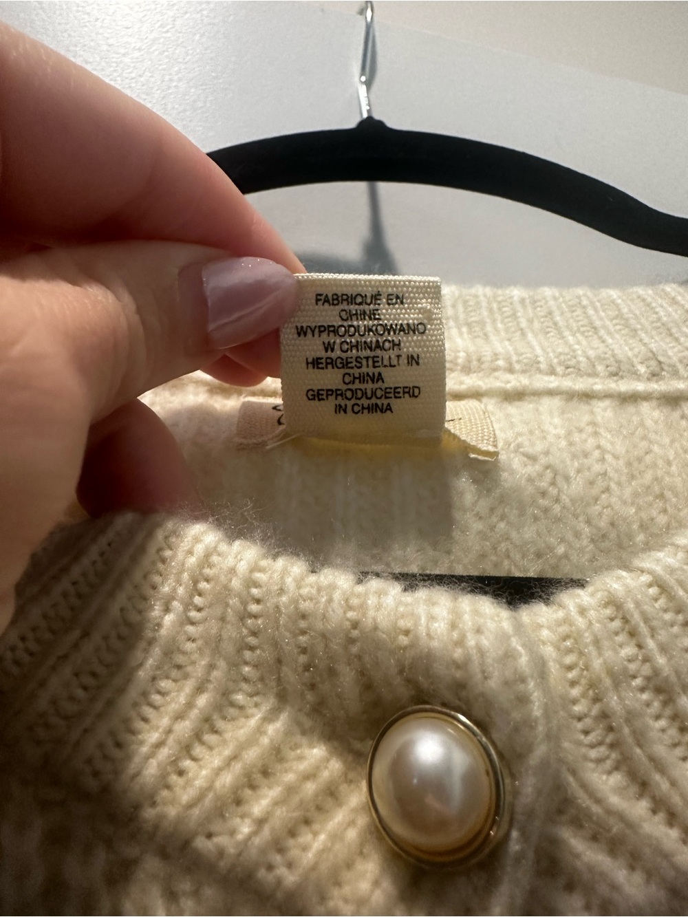 Jessica Simpson Cream Cropped Ribbed Button-Front Cardigan - Picture 3 of 4